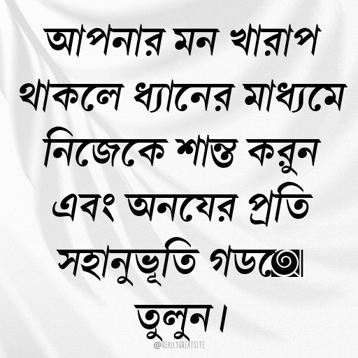আপনার মন খারাপ থাকলে ধ্যানের মাধ্যমে নিজেকে শান্ত করুন এবং অন্যের প্রতি সহানুভূতি গড়ে তুলুন।