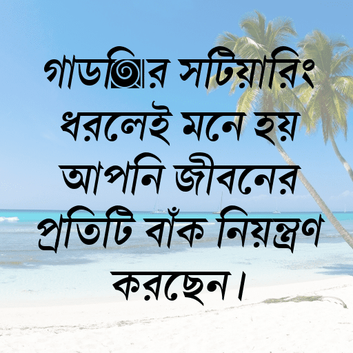গাড়ির স্টিয়ারিং ধরলেই মনে হয় আপনি জীবনের প্রতিটি বাঁক নিয়ন্ত্রণ করছেন।