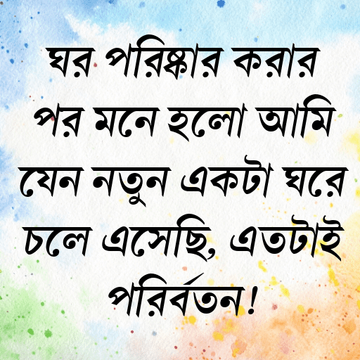ঘর পরিষ্কার করার পর মনে হলো আমি যেন নতুন একটা ঘরে চলে এসেছি, এতটাই পরিবর্তন!