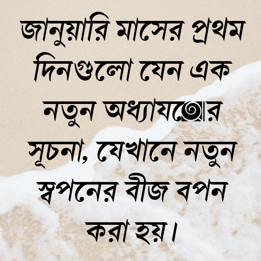 জানুয়ারি মাসের প্রথম দিনগুলো যেন এক নতুন অধ্যায়ের সূচনা, যেখানে নতুন স্বপ্নের বীজ বপন করা হয়।