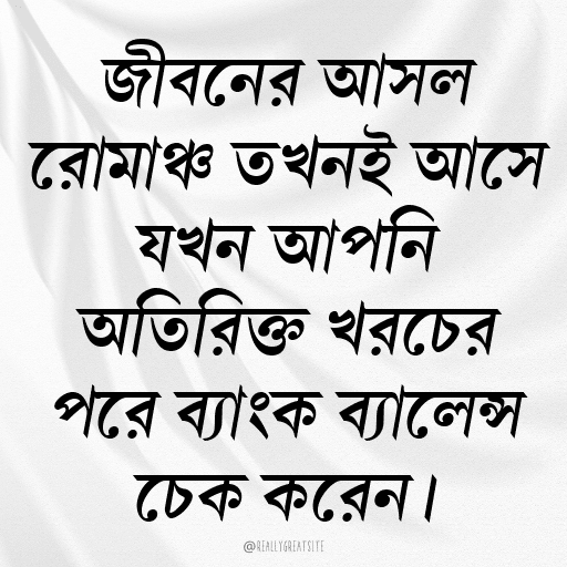 জীবনের আসল রোমাঞ্চ তখনই আসে যখন আপনি অতিরিক্ত খরচের পরে ব্যাংক ব্যালেন্স চেক করেন।