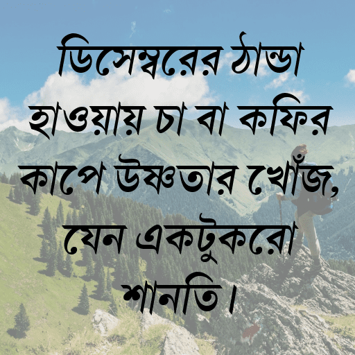 ডিসেম্বরের ঠান্ডা হাওয়ায় চা বা কফির কাপে উষ্ণতার খোঁজ, যেন একটুকরো শান্তি।