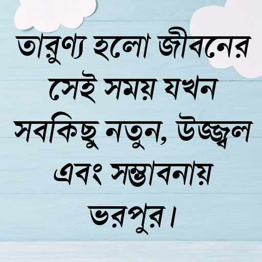 তারুণ্য হলো জীবনের সেই সময় যখন সবকিছু নতুন, উজ্জ্বল এবং সম্ভাবনায় ভরপুর।