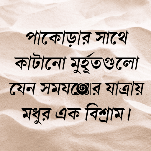 পাকোড়ার সাথে কাটানো মুহূর্তগুলো যেন সময়ের যাত্রায় মধুর এক বিশ্রাম।