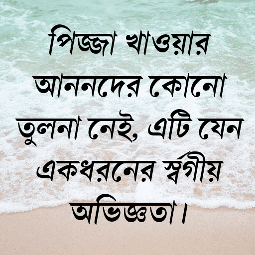 পিজ্জা খাওয়ার আনন্দের কোনো তুলনা নেই, এটি যেন একধরনের স্বর্গীয় অভিজ্ঞতা।