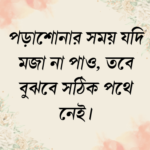 পড়াশোনার সময় যদি মজা না পাও, তবে বুঝবে সঠিক পথে নেই।