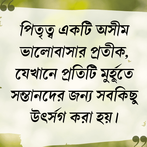 পিতৃত্ব একটি অসীম ভালোবাসার প্রতীক, যেখানে প্রতিটি মুহূর্তে সন্তানদের জন্য সবকিছু উৎসর্গ করা হয়।