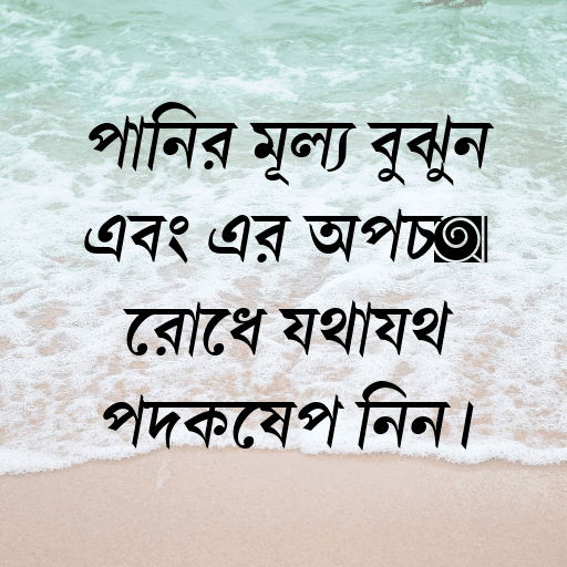 পানির মূল্য বুঝুন এবং এর অপচয় রোধে যথাযথ পদক্ষেপ নিন।