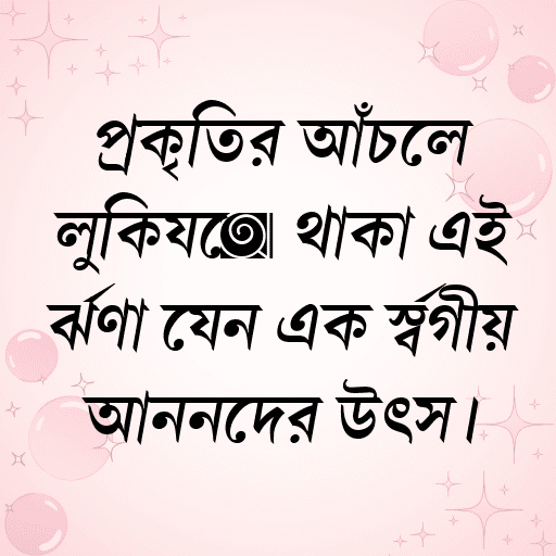 প্রকৃতির আঁচলে লুকিয়ে থাকা এই ঝর্ণা যেন এক স্বর্গীয় আনন্দের উৎস।