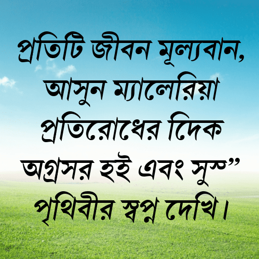প্রতিটি জীবন মূল্যবান, আসুন ম্যালেরিয়া প্রতিরোধের দিকে অগ্রসর হই এবং সুস্থ পৃথিবীর স্বপ্ন দেখি।