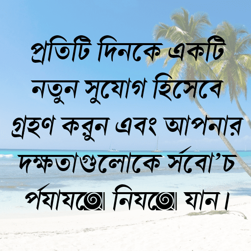 প্রতিটি দিনকে একটি নতুন সুযোগ হিসেবে গ্রহণ করুন এবং আপনার দক্ষতাগুলোকে সর্বোচ্চ পর্যায়ে নিয়ে যান।