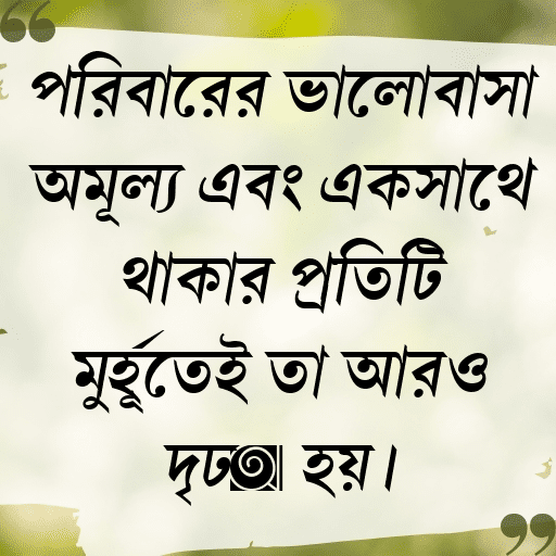 পরিবারের ভালোবাসা অমূল্য এবং একসাথে থাকার প্রতিটি মুহূর্তেই তা আরও দৃঢ় হয়।