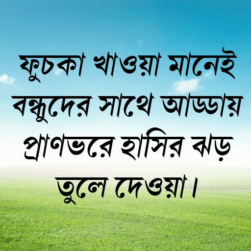 ফুচকা খাওয়া মানেই বন্ধুদের সাথে আড্ডায় প্রাণভরে হাসির ঝড় তুলে দেওয়া।