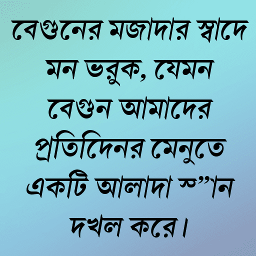 বেগুনের মজাদার স্বাদে মন ভরুক, যেমন বেগুন আমাদের প্রতিদিনের মেনুতে একটি আলাদা স্থান দখল করে।