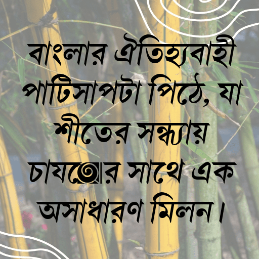 বাংলার ঐতিহ্যবাহী পাটিসাপটা পিঠে, যা শীতের সন্ধ্যায় চায়ের সাথে এক অসাধারণ মিলন।