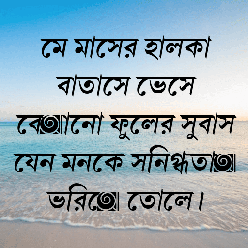মে মাসের হালকা বাতাসে ভেসে বেড়ানো ফুলের সুবাস যেন মনকে স্নিগ্ধতায় ভরিয়ে তোলে।