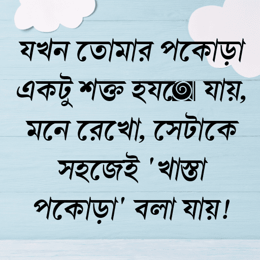 যখন তোমার পকোড়া একটু শক্ত হয়ে যায়, মনে রেখো, সেটাকে সহজেই 'খাস্তা পকোড়া' বলা যায়!
