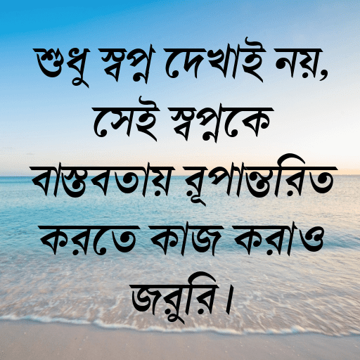 শুধু স্বপ্ন দেখাই নয়, সেই স্বপ্নকে বাস্তবতায় রূপান্তরিত করতে কাজ করাও জরুরি।