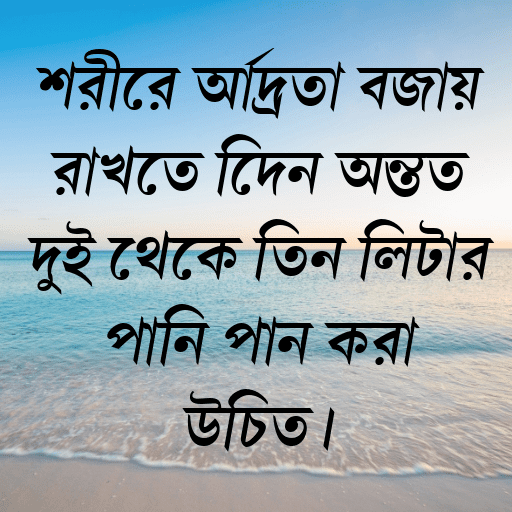 শরীরে আর্দ্রতা বজায় রাখতে দিনে অন্তত দুই থেকে তিন লিটার পানি পান করা উচিত।
