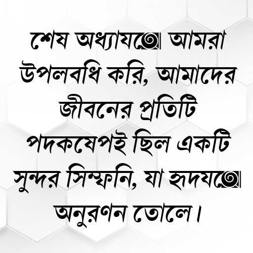 শেষ অধ্যায়ে আমরা উপলব্ধি করি, আমাদের জীবনের প্রতিটি পদক্ষেপই ছিল একটি সুন্দর সিম্ফনি, যা হৃদয়ে অনুরণন তোলে।